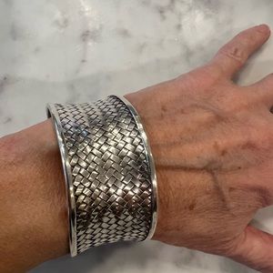 Gorgeous sterling silver woven cuff bracelet.